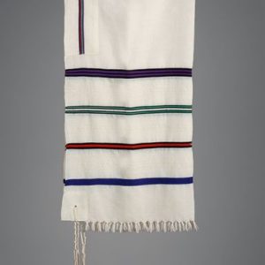 Tallit with Four Stripes of Color