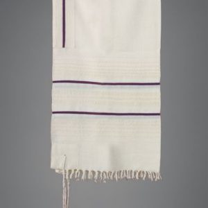 Tallit with Navy and Burgundy Stripes